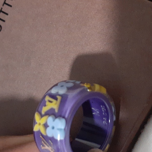 LOUIS VUITTON RESIN FARANDOLE RING AUTHENTIC SZ M - Picture 4 of 6